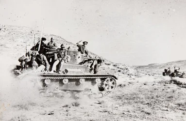 Advance to Meet Rebel Drive (Loyalist Tanks), Madrid